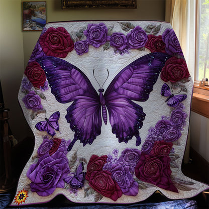 Purple Flower Butterfly WY0912014CL Quilt