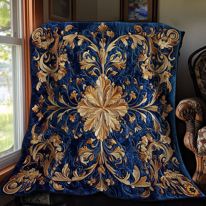 Gold Flower Pattern WY0312043CL Quilt