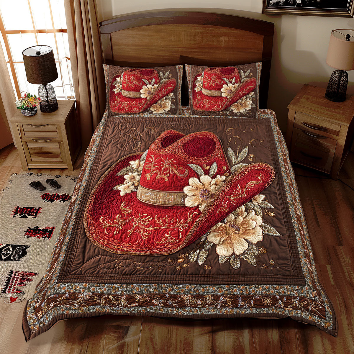 Red Cowboy Hat WX1912074CL Duvet Cover Set