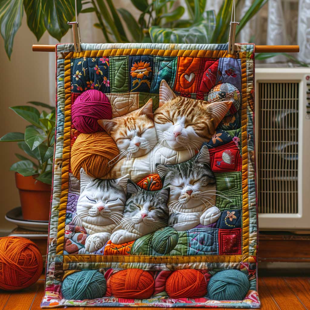 Cat Yarn Basket WP1009008CL Quilt