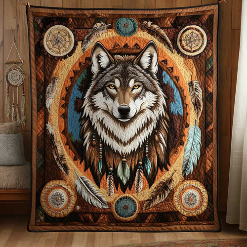 Chief Wolf Native American WP1510012CL Quilt