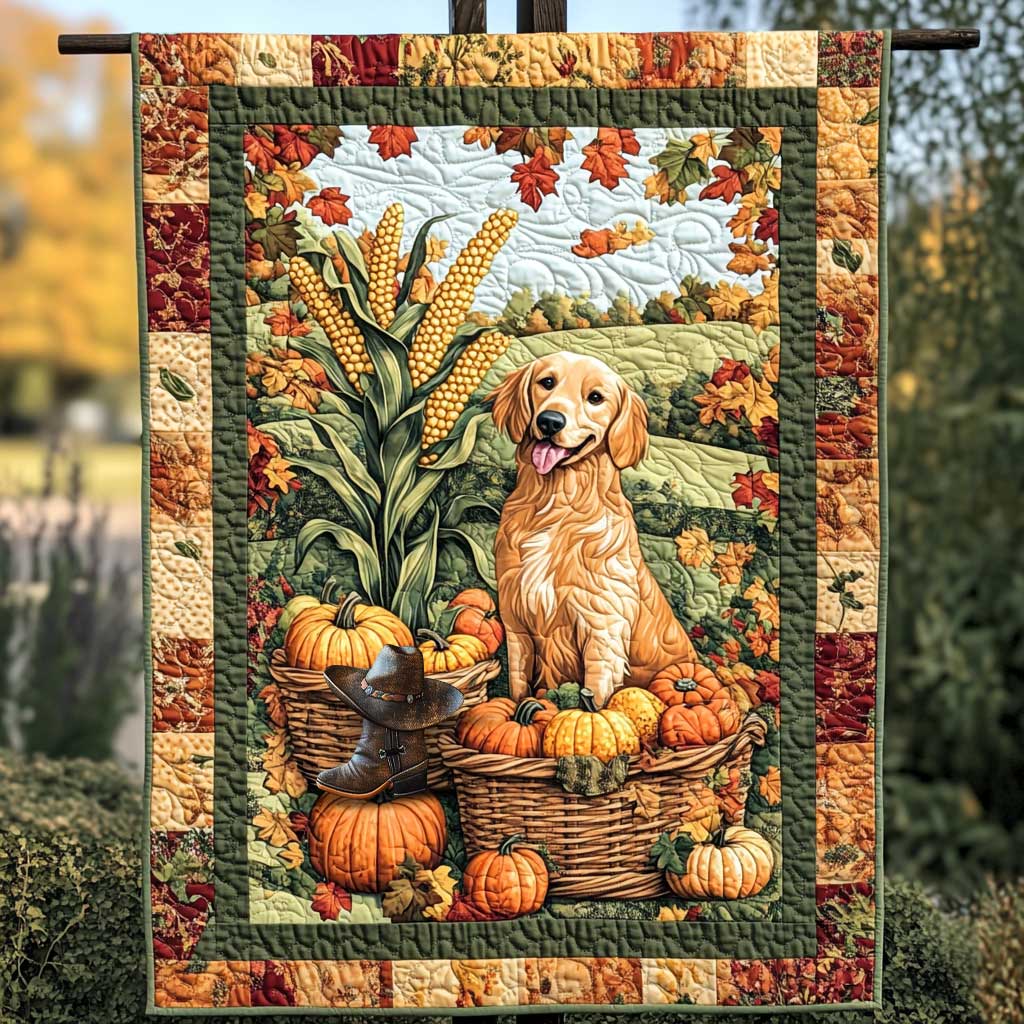 Harvest Time Golden Retriever WP0810028CL Quilt