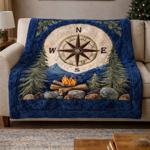 Campfire Compass KL2401002CL Faux Fur Throw Blanket