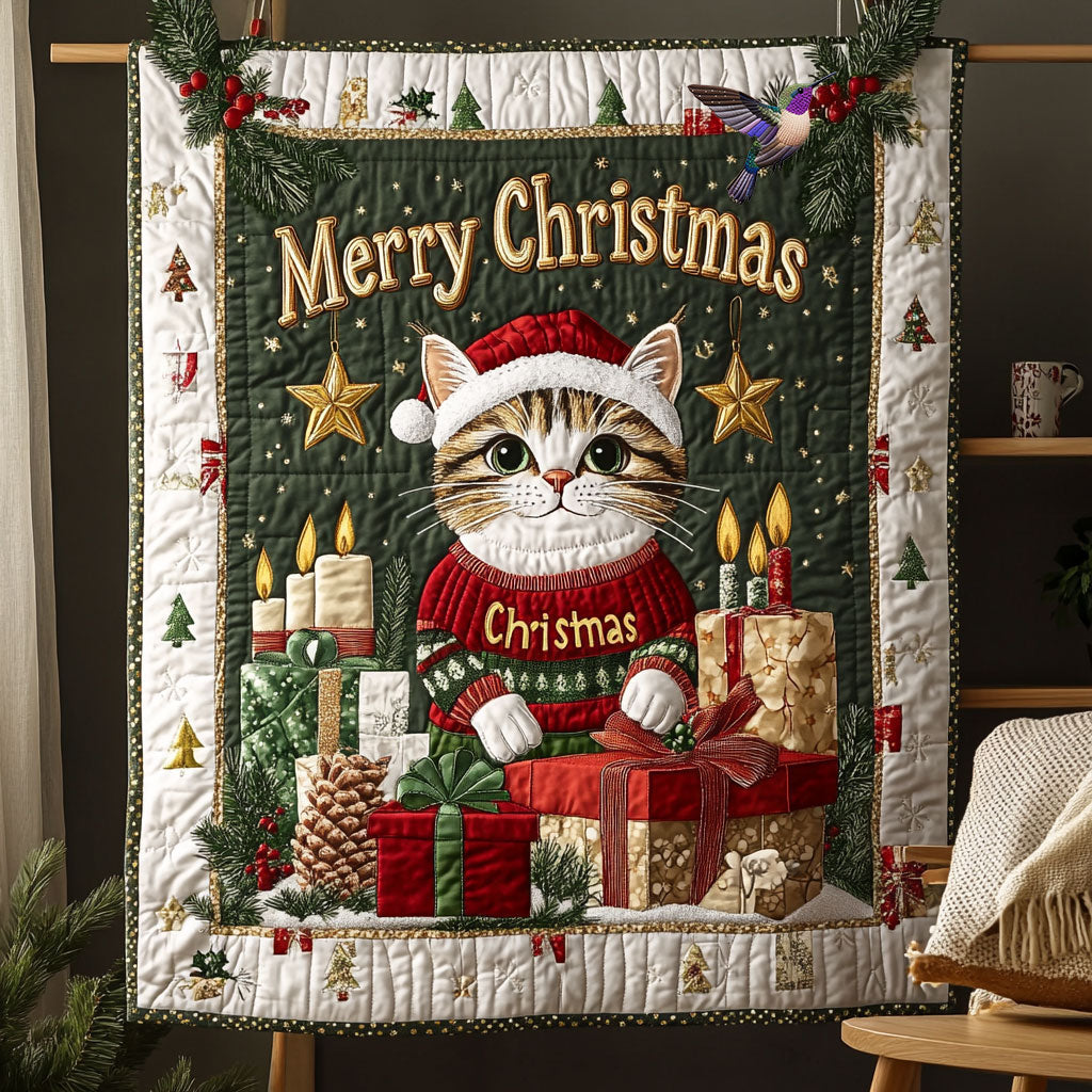 Funny Cat Christmas WX2910011CL Quilt