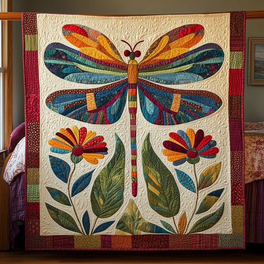 Vibrant Dragonfly In Garden WY2702127CL Quilt