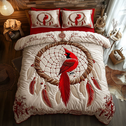 Feathered Majesty Cardinal CP1405016CL Duvet Cover Set