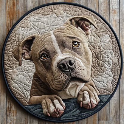 Puppy Eyes Pitbull CP2304007CL Quilted Round Mat