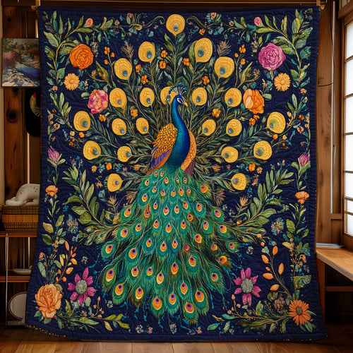 Peacock In Forest WY0602174CL Quilt
