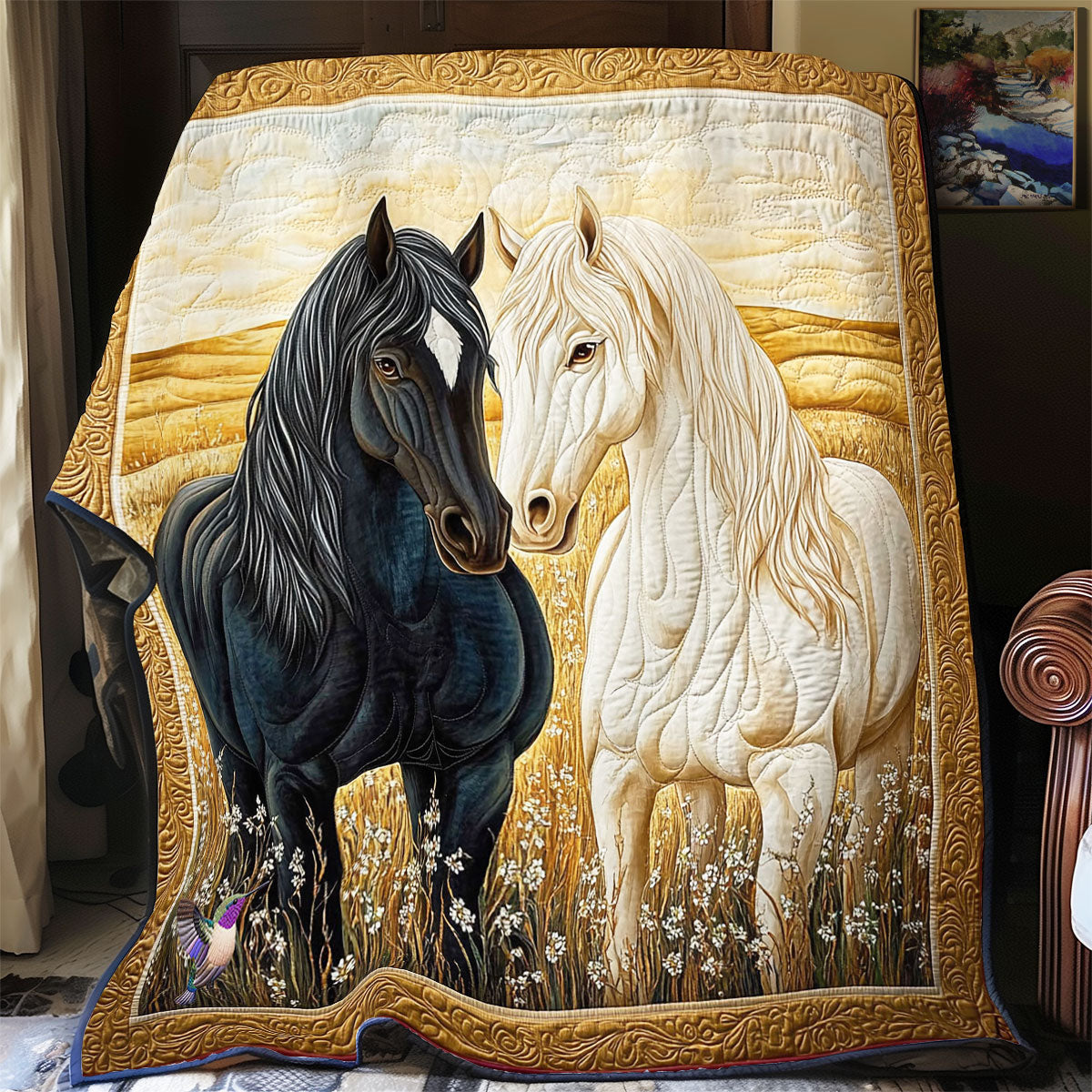 Couple Horse WY2311036CL Quilt