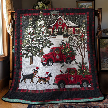 Merry Red Truck And Dachshunds WN1109016CL Quilt