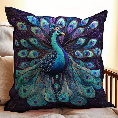 Purple Peacock WX1312117CL Quilt Pillow Case