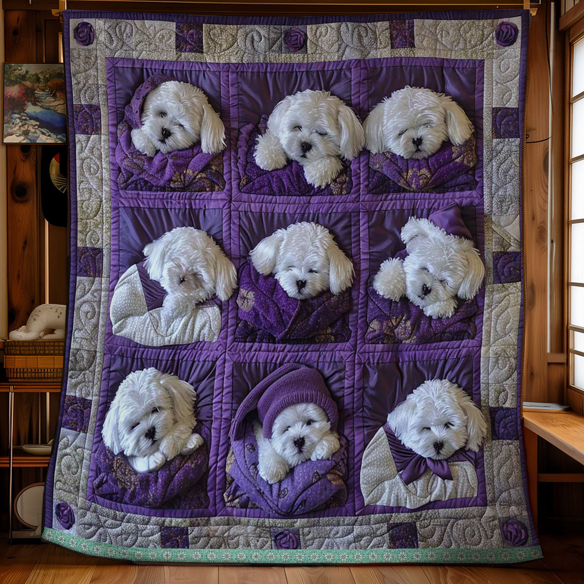 Bichon Frise Snuggle Wrap WN1209008CL Quilt