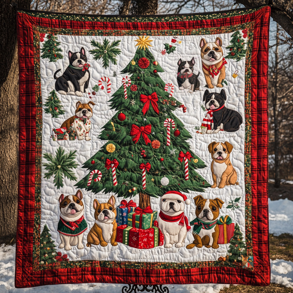 Christmas Bulldog WU1410017CL Quilt