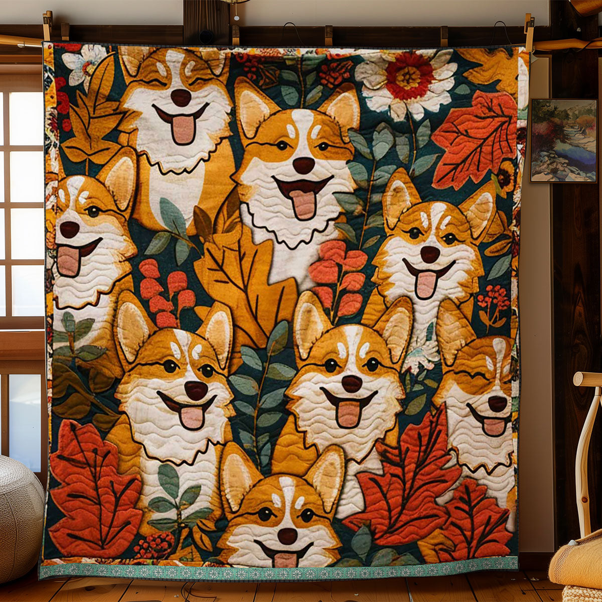 Cute Corgi WJ1309001CL Quilt