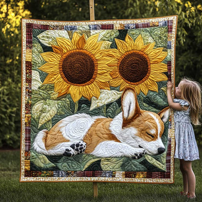 Corgi Blooming Nap WN2809055CL Quilt