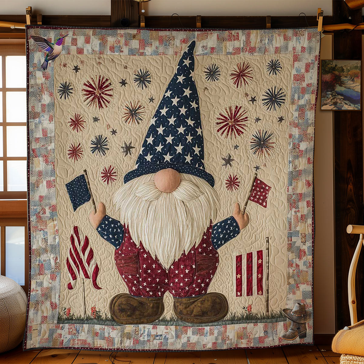 Flag Bearer Gnome WN2811010CL Quilt