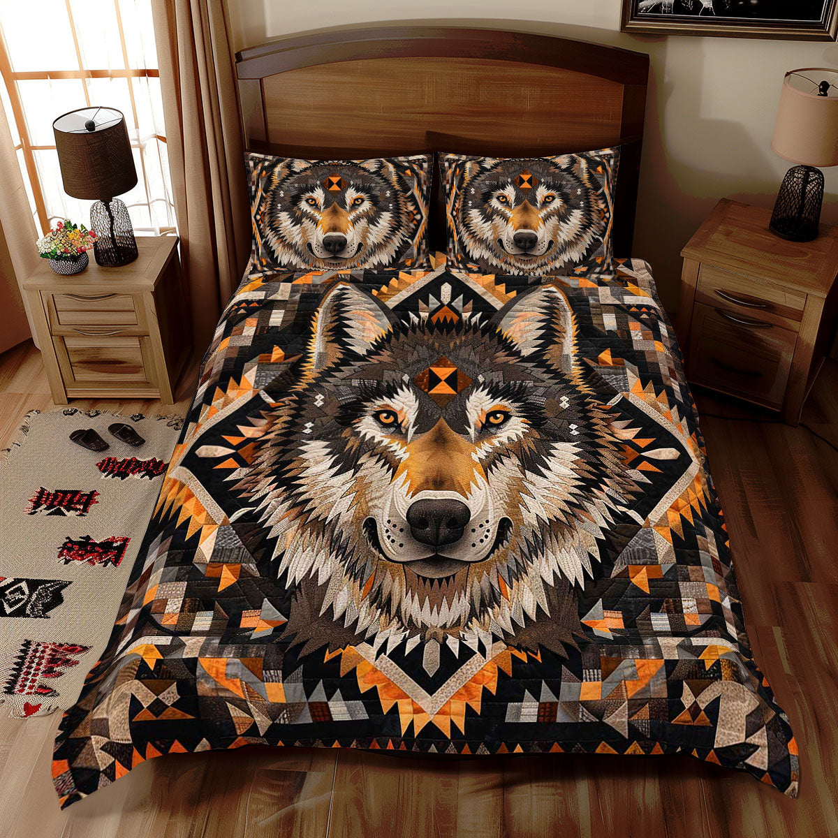 Wolf Native American WJ2009034CL Duvet Cover Set