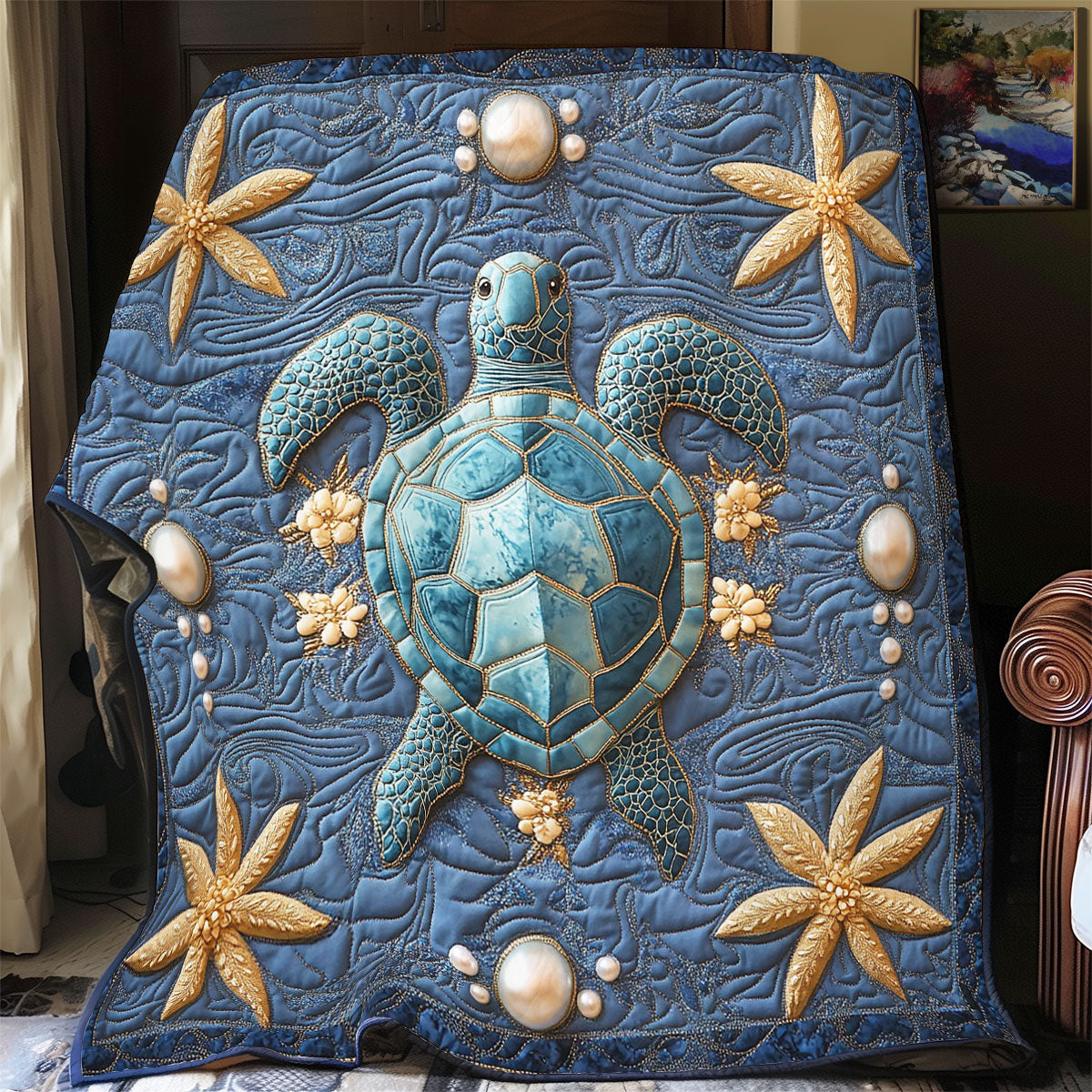 Turtle And Starfish WY2702120CL Quilt