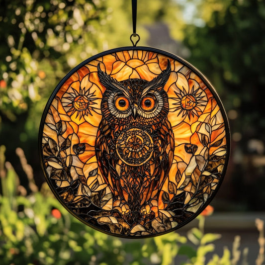 Owl Into The Wild WU0611088CL Stained Glass Suncatcher