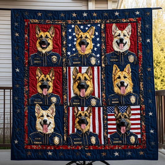 Brave German Shepherd Police WN2309011CL Quilt