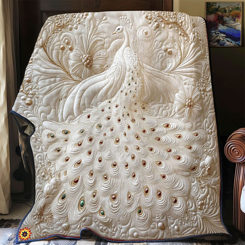 Queen White Peacock WY2512023CL Quilt
