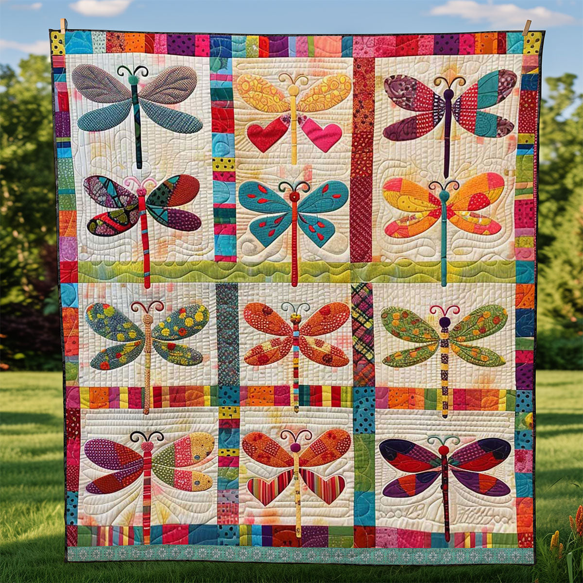 Patchwork Dragonflies WJ1209022CL Quilt