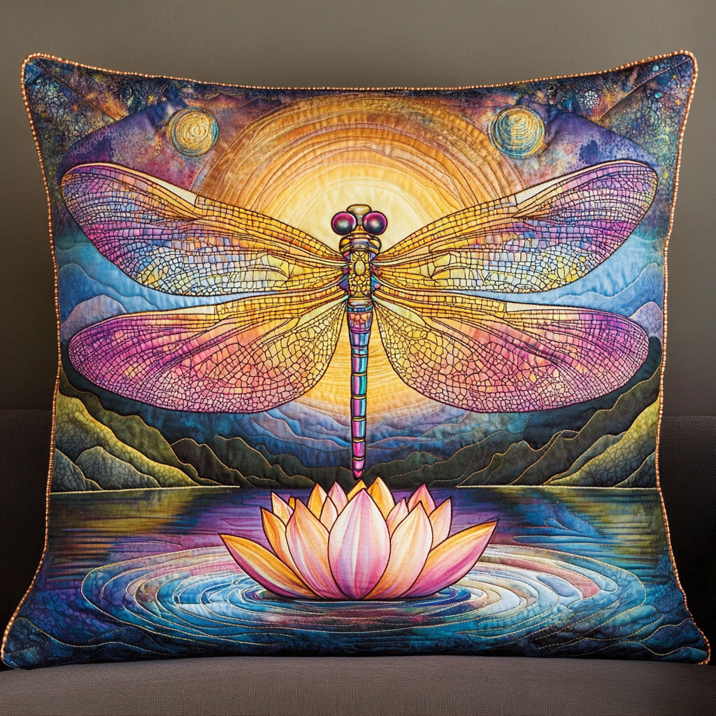 Dragonfly Lotus WT2702077CL Quilt Pillow Case