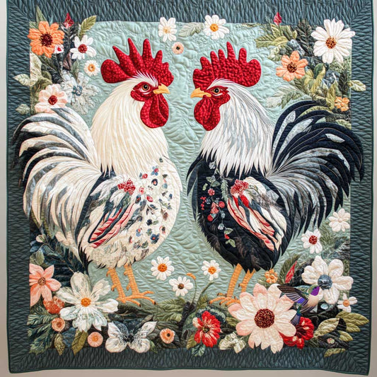Floral Rooster WP1511019CL Quilt