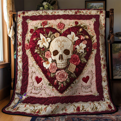 Crimson Valentine Skull WN0412009CL Quilt