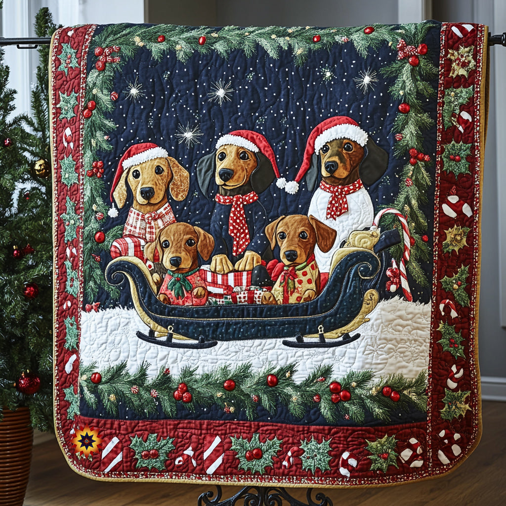 Reindeer Dachshund WU0411003CL Quilt