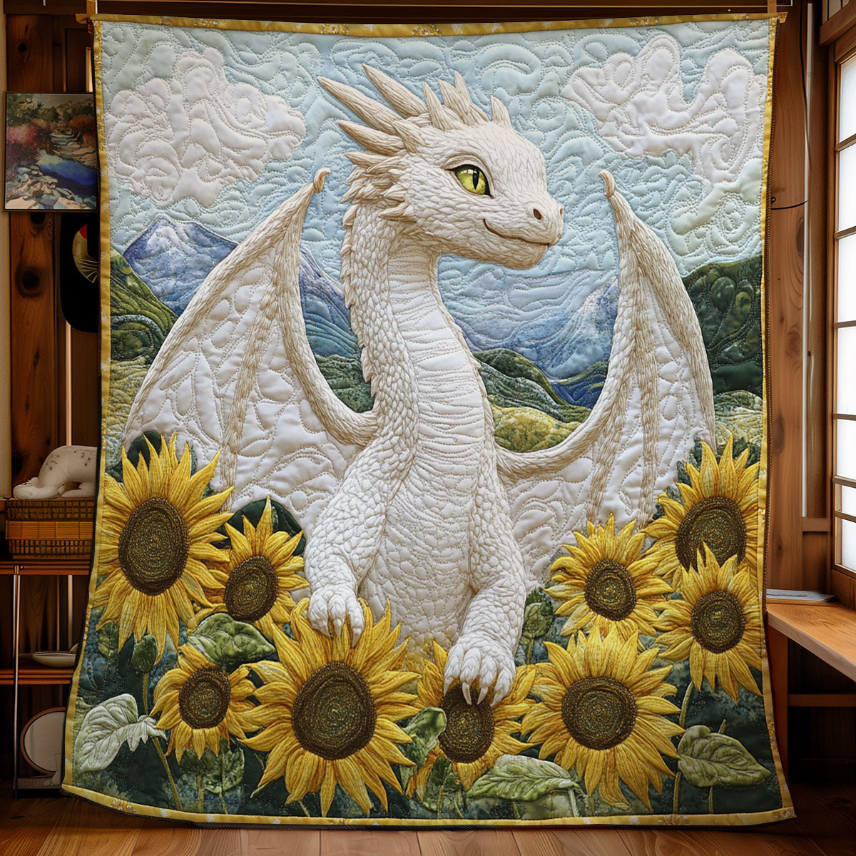 Sunflower White Dragon WY0202062CL Quilt