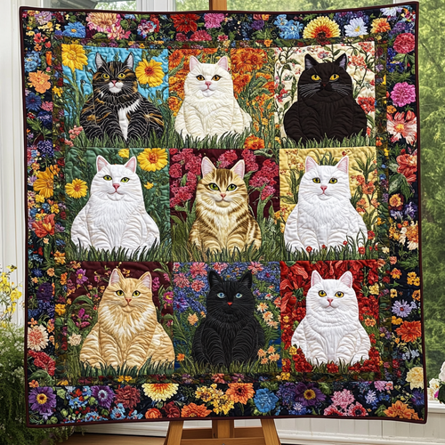 Cats in Bloom WG1001019CL Quilt