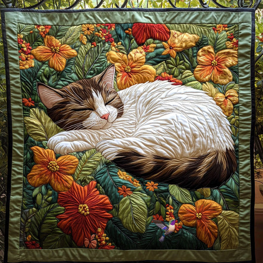 Sleeping Cat In Garden WY1712025CL Quilt