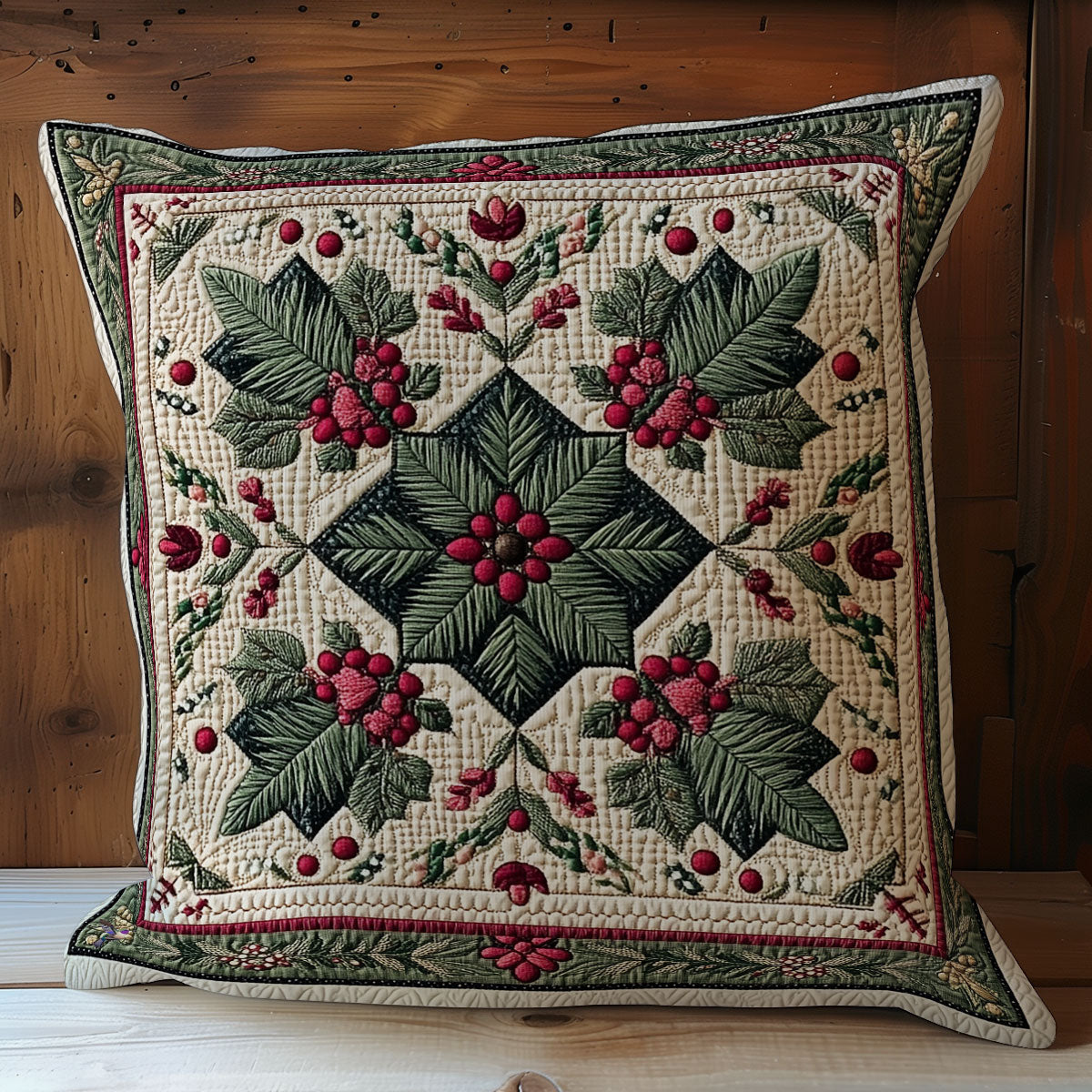 Christmas Holly WY1211053CL Quilt Pillow Case