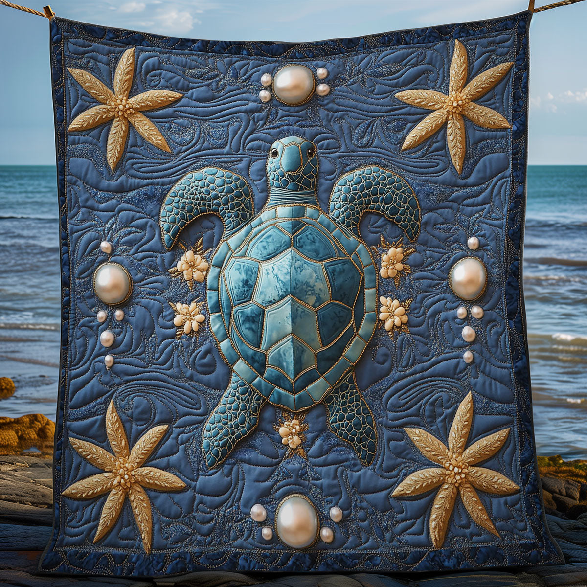 Turtle And Starfish WY2702120CL Quilt