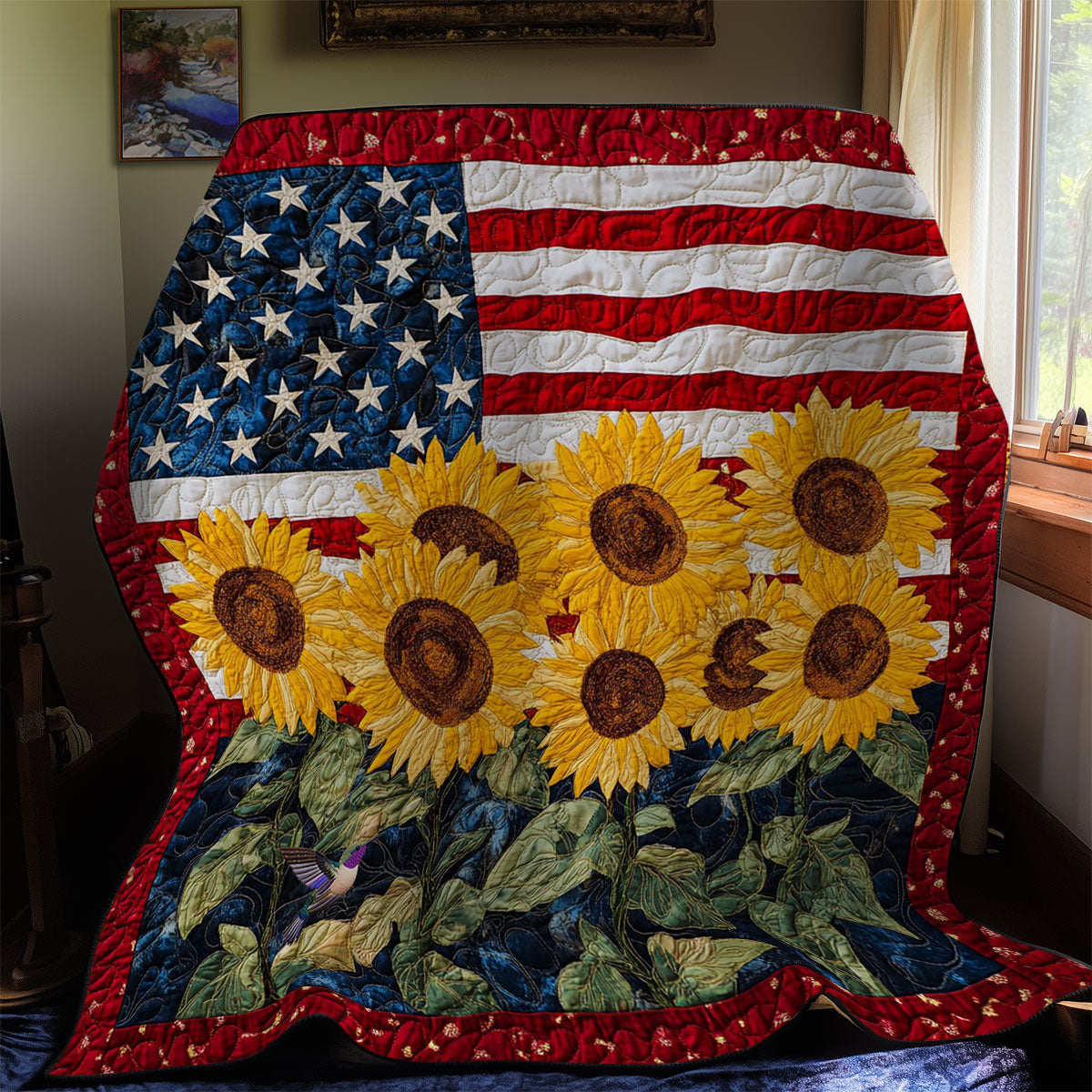 America Sunflower WY2311020CL Quilt
