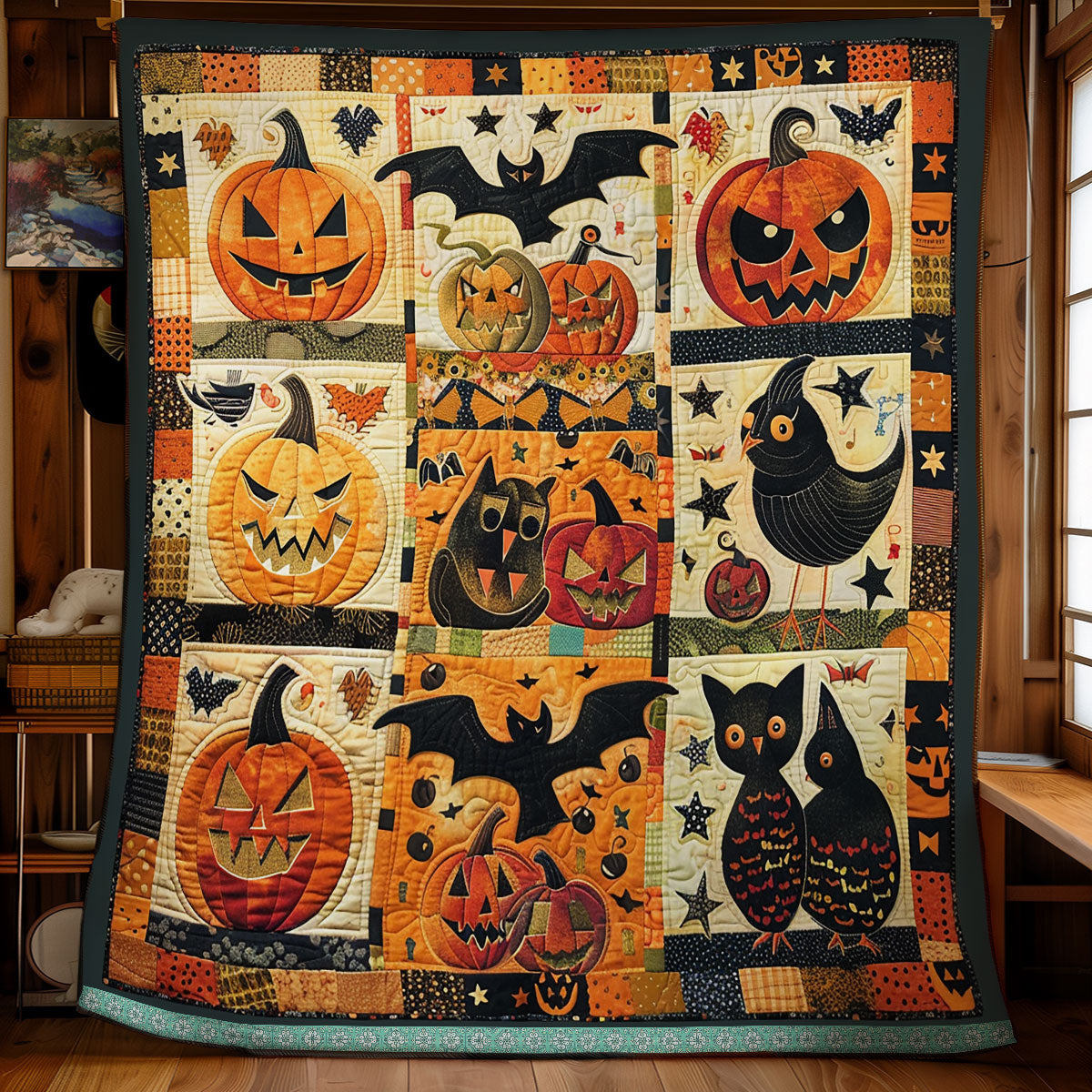 Pumpkin And Bat Fun WN1309068CL Quilt