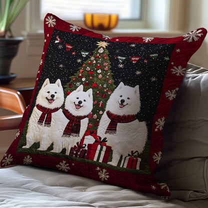 Christmas Samoyed WJ0511034CL Quilt Pillow Case