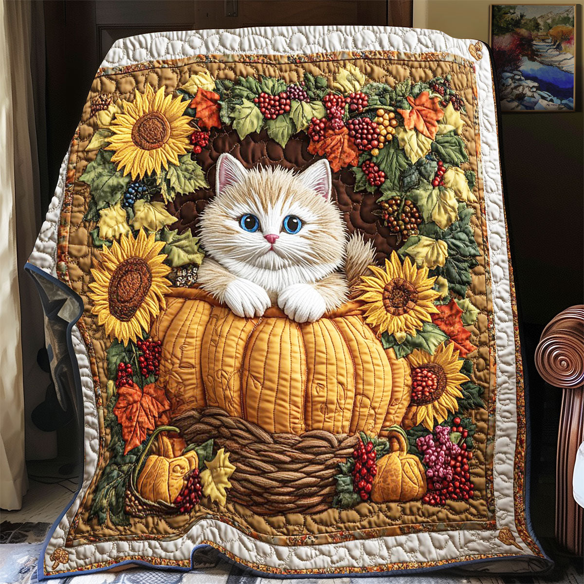 Fluffy Cat Charm CW1906025CL Quilt