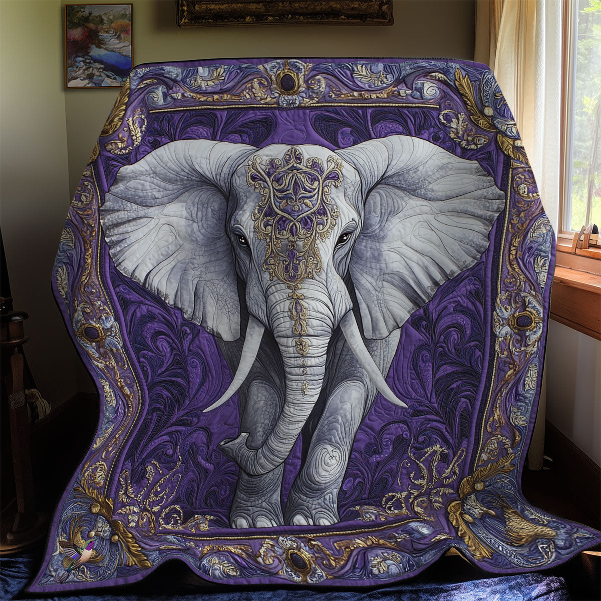 Mystic Purple Elephant WY1211020CL Quilt