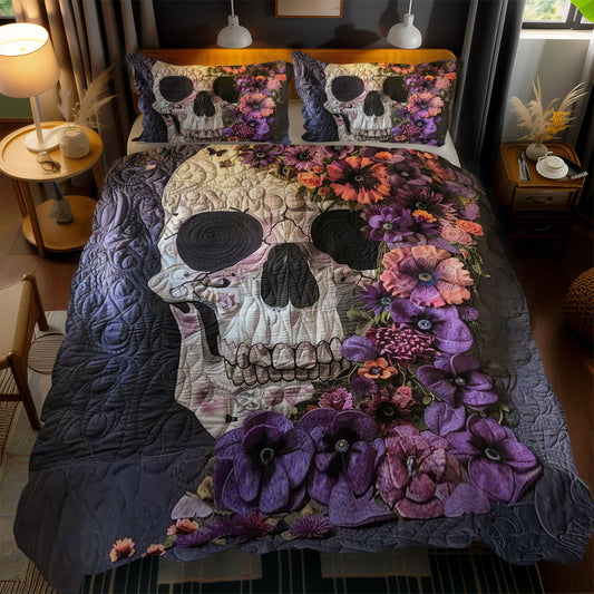 Purple Skull Bloom WN2110102CL Duvet Cover Set