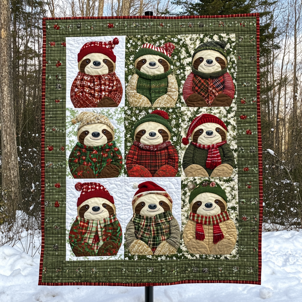 Sloths Wearing Ugly Sweaters XR0110002CL Quilt