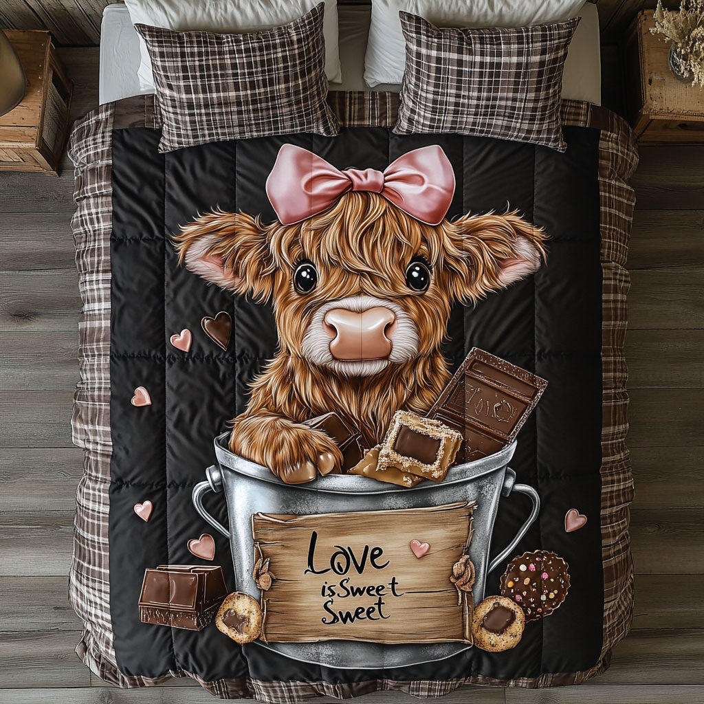 Highland Cow Chocolate WT1403075CL Duvet Cover Set