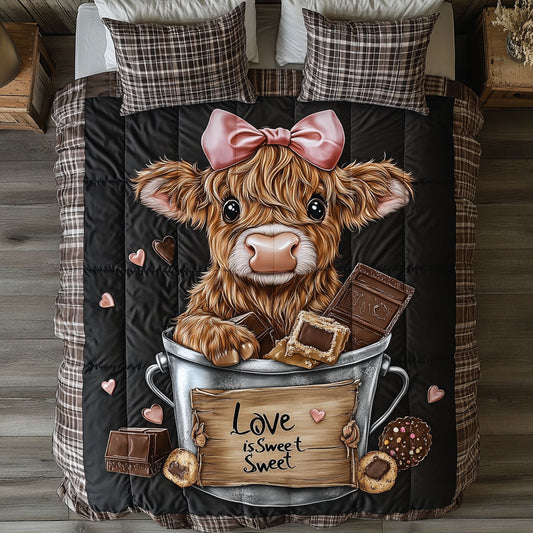 Highland Cow Chocolate WT1403075CL Duvet Cover Set