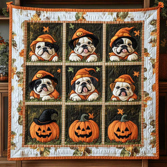 Bulldog Pumpkin King WN2609082CL Quilt