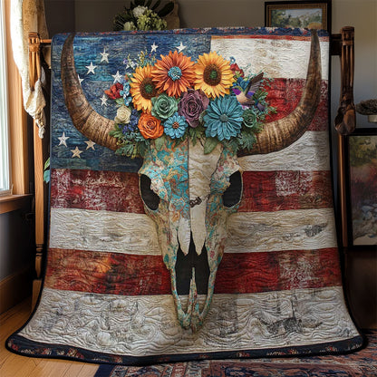 Floral Bull Skull WN3010090CL Quilt