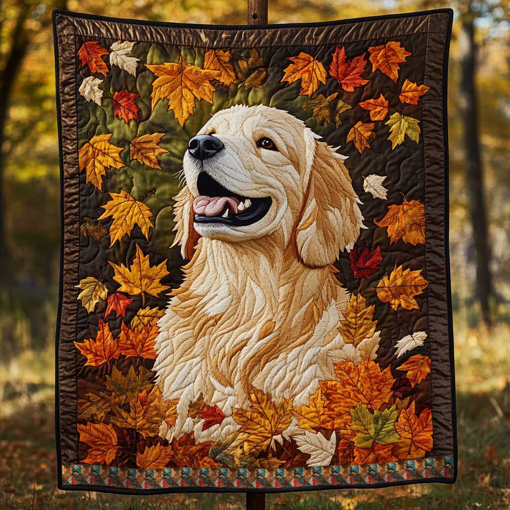 Happy Autumn Golden Retriever WP0110021CL Quilt