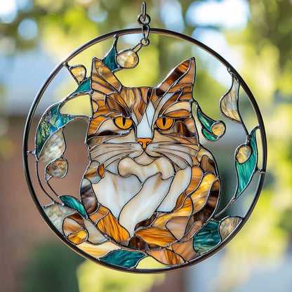 Mystic Cat WN1411017CL Stained Glass Suncatcher