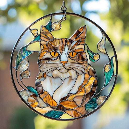 Mystic Cat WN1411017CL Stained Glass Suncatcher