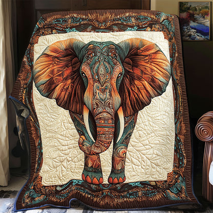 Mystic Patchwork Elephant WY0201039CL Quilt